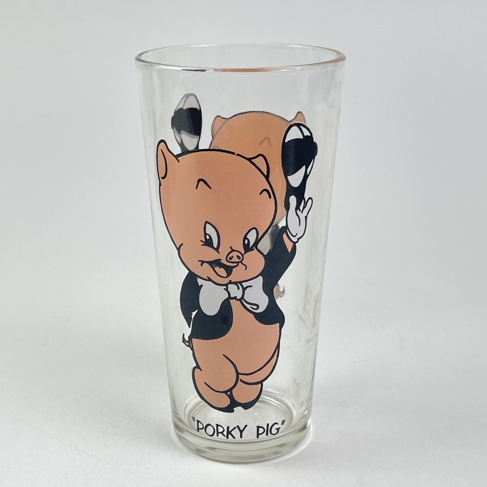 Pepsi Porky Pig Warner Bros 1973 Looney Tunes Glass Collector Series 16 oz